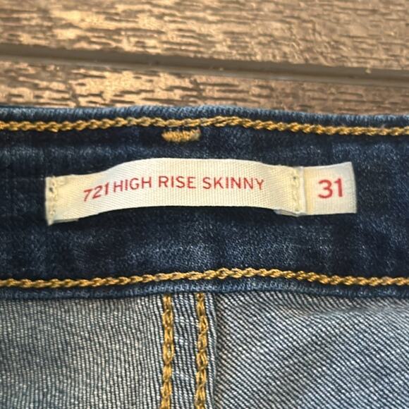 Levi's Women's 721 High Rise Skinny Jeans Azul Size 31 - Picture 7 of 9